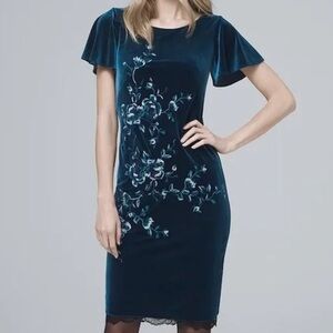 White House Black Market Blue Sheath Midi Dress size small